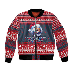 Frederick Douglass Christmas Bomber Jacket Power Concedes Nothing Quote Ugly Sweater Knitted Pattern