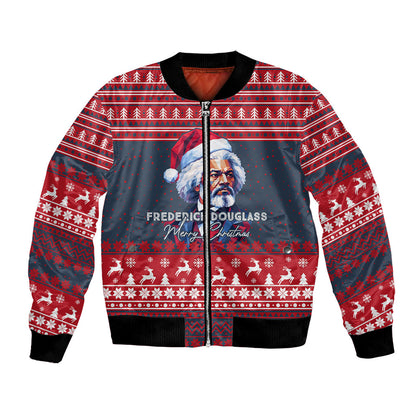 Frederick Douglass Christmas Bomber Jacket Power Concedes Nothing Quote Ugly Sweater Knitted Pattern