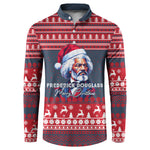 Frederick Douglass Christmas Button Sweatshirt Power Concedes Nothing Quote Ugly Sweater Knitted Pattern