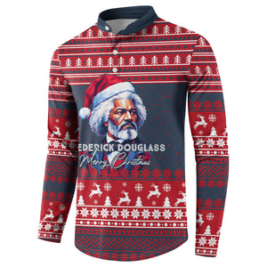 Frederick Douglass Christmas Button Sweatshirt Power Concedes Nothing Quote Ugly Sweater Knitted Pattern