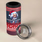 Frederick Douglass Christmas 4 in 1 Can Cooler Tumbler Power Concedes Nothing Quote Ugly Sweater Knitted Pattern
