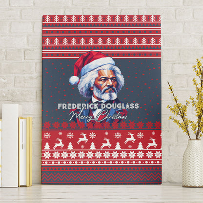 Frederick Douglass Christmas Canvas Wall Art Power Concedes Nothing Quote Ugly Sweater Knitted Pattern