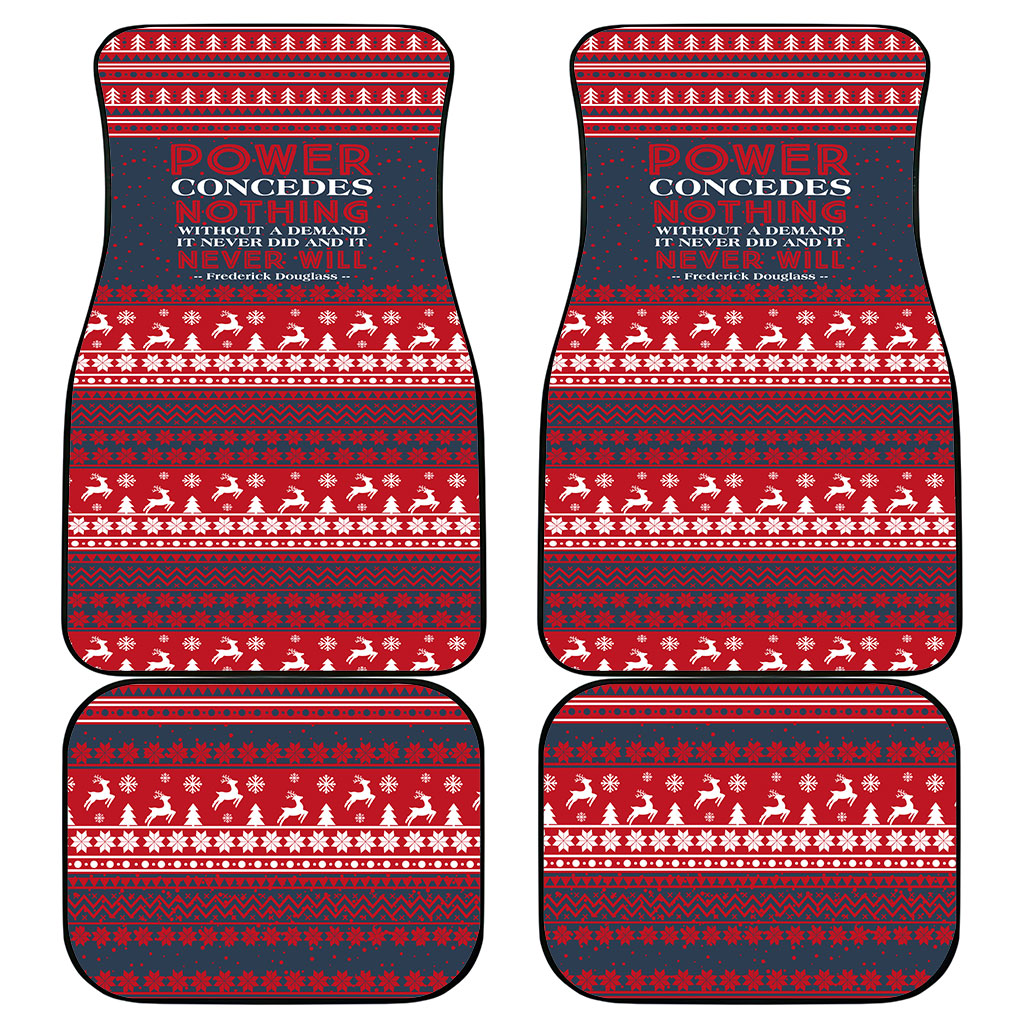 Frederick Douglass Christmas Car Mats Power Concedes Nothing Quote Ugly Sweater Knitted Pattern
