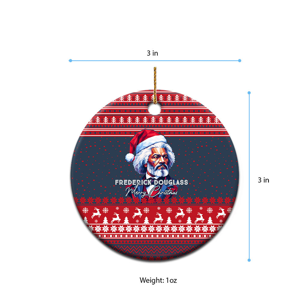 Frederick Douglass Christmas Ceramic Ornament Power Concedes Nothing Quote Ugly Knitted Pattern