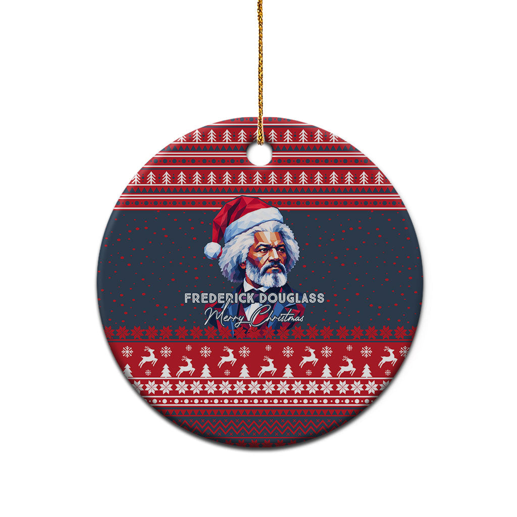 Frederick Douglass Christmas Ceramic Ornament Power Concedes Nothing Quote Ugly Knitted Pattern