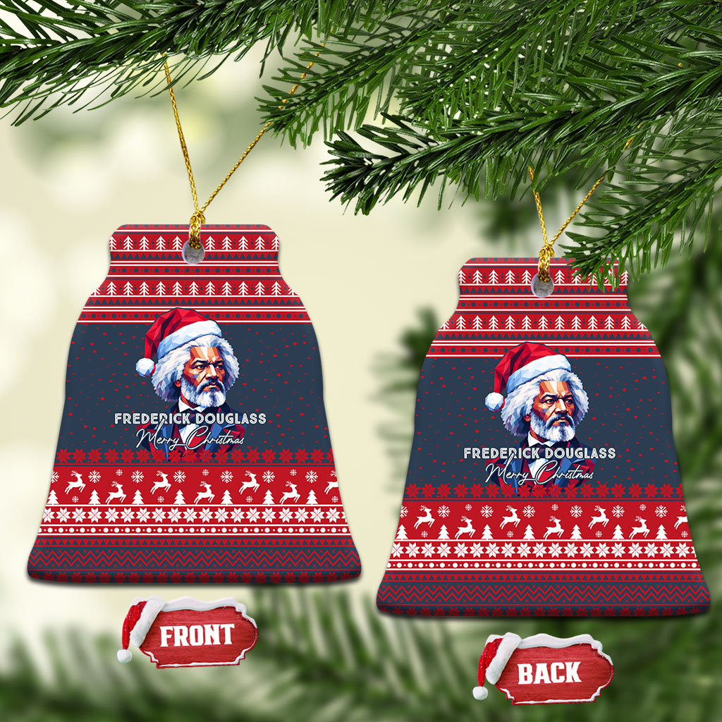 Frederick Douglass Christmas Ceramic Ornament Power Concedes Nothing Quote Ugly Knitted Pattern