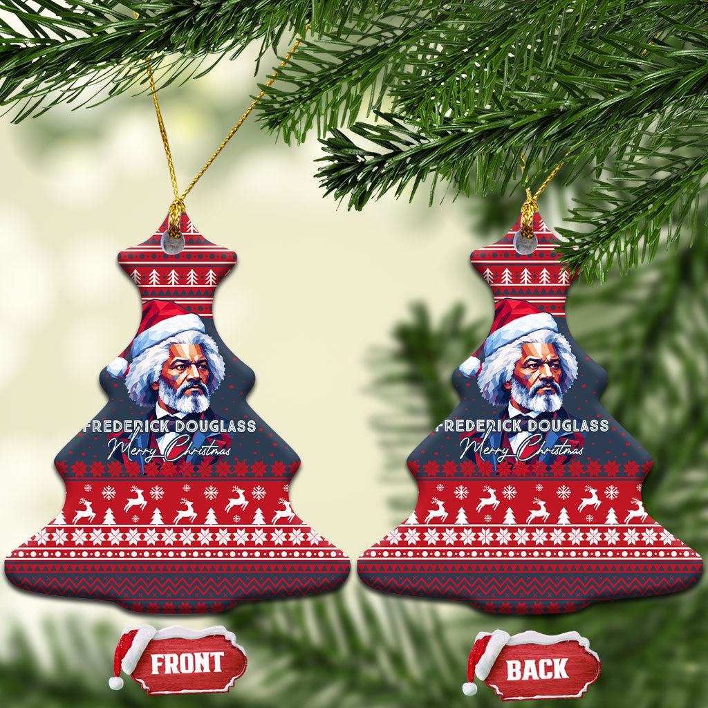 Frederick Douglass Christmas Ceramic Ornament Power Concedes Nothing Quote Ugly Knitted Pattern