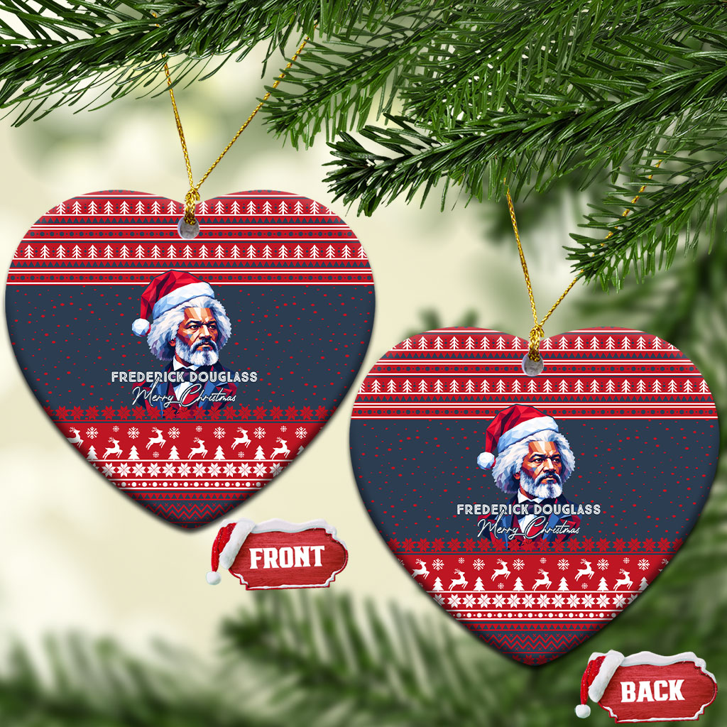 Frederick Douglass Christmas Ceramic Ornament Power Concedes Nothing Quote Ugly Knitted Pattern