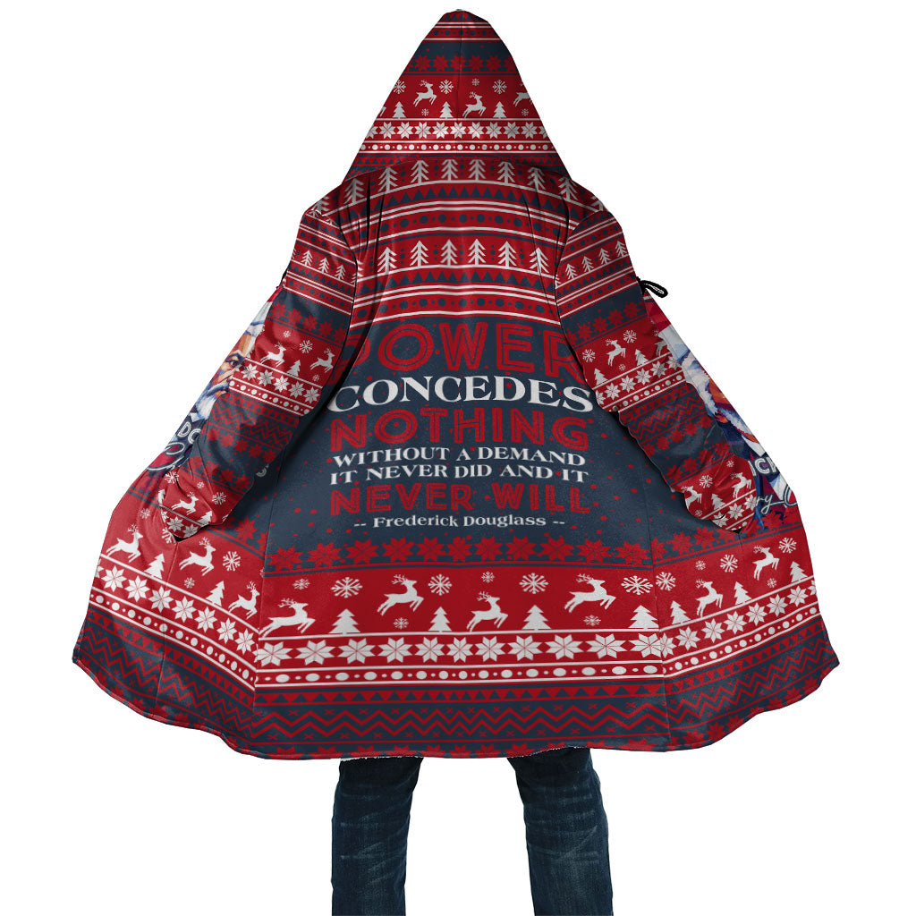 Frederick Douglass Christmas Cloak Power Concedes Nothing Quote Ugly Sweater Knitted Pattern