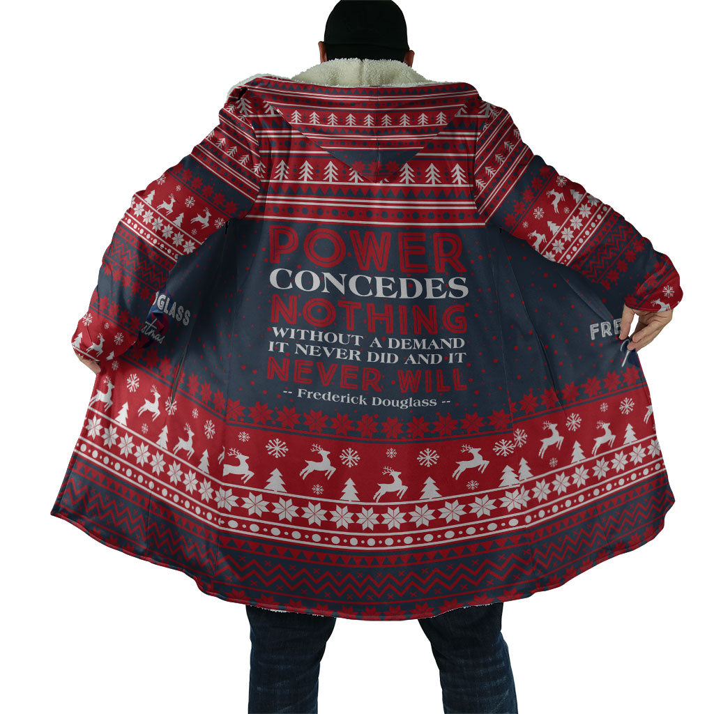 Frederick Douglass Christmas Cloak Power Concedes Nothing Quote Ugly Sweater Knitted Pattern