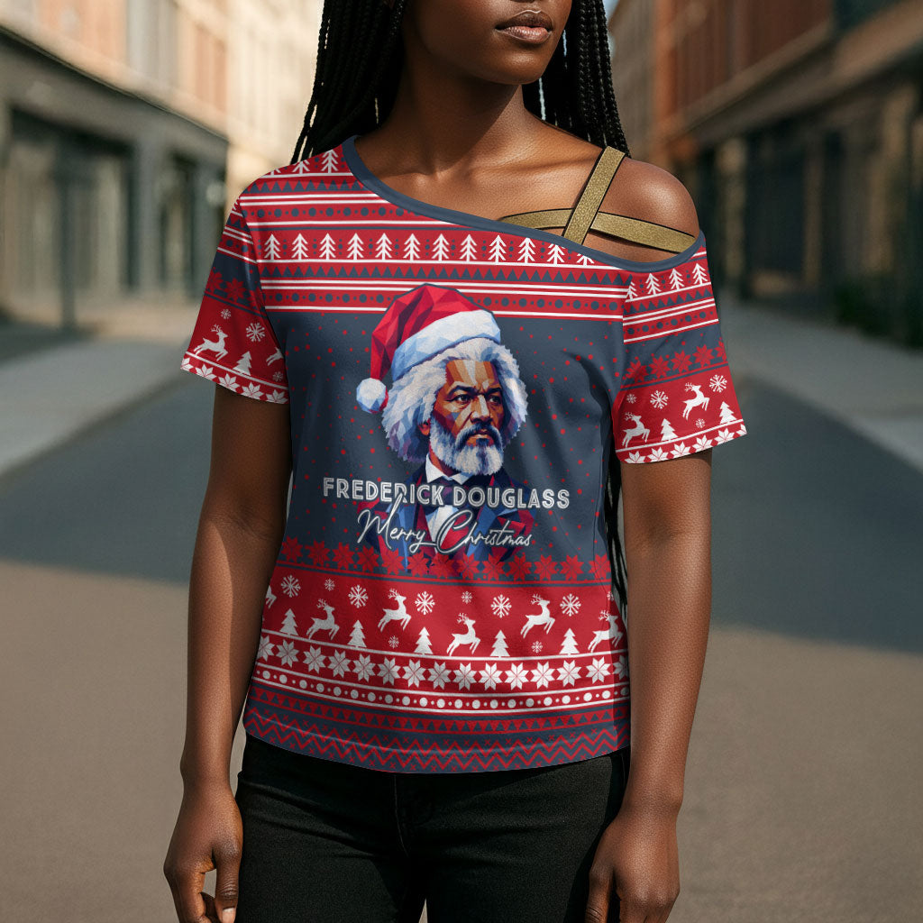 Frederick Douglass Christmas Cross Shoulder Shirt Power Concedes Nothing Quote Ugly Sweater Knitted Pattern