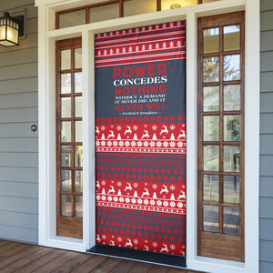 Frederick Douglass Christmas Door Cover Power Concedes Nothing Quote Ugly Sweater Knitted Pattern