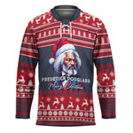 Frederick Douglass Christmas Hockey Jersey Power Concedes Nothing Quote Ugly Sweater Knitted Pattern
