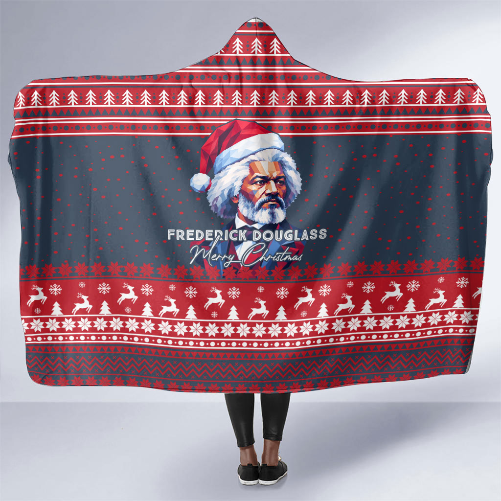 Frederick Douglass Christmas Hooded Blanket Power Concedes Nothing Quote Ugly Sweater Knitted Pattern