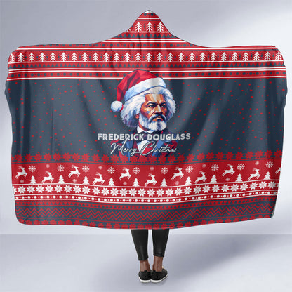 Frederick Douglass Christmas Hooded Blanket Power Concedes Nothing Quote Ugly Sweater Knitted Pattern