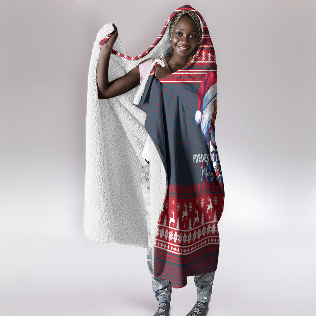 Frederick Douglass Christmas Hooded Blanket Power Concedes Nothing Quote Ugly Sweater Knitted Pattern
