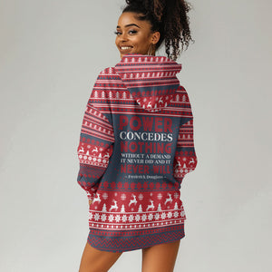 Frederick Douglass Christmas Hoodie Dress Power Concedes Nothing Quote Ugly Sweater Knitted Pattern