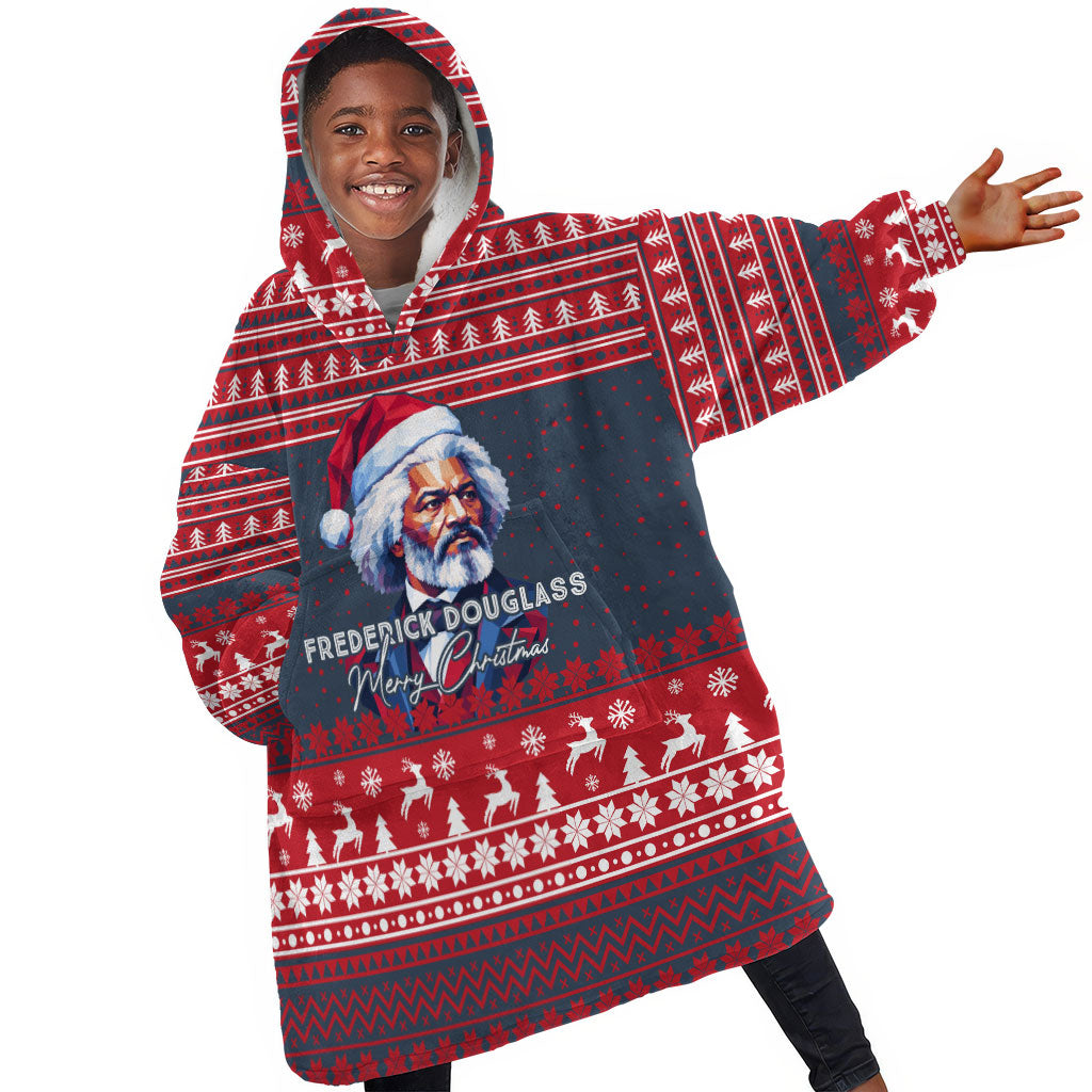 Frederick Douglass Christmas Kid Wearable Blanket Hoodie Power Concedes Nothing Quote Ugly Sweater Knitted Pattern