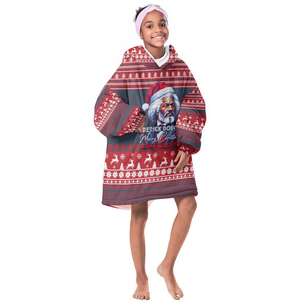 Frederick Douglass Christmas Kid Wearable Blanket Hoodie Power Concedes Nothing Quote Ugly Sweater Knitted Pattern