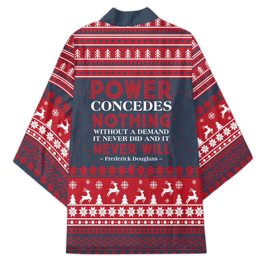 Frederick Douglass Christmas Kimono Power Concedes Nothing Quote Ugly Sweater Knitted Pattern