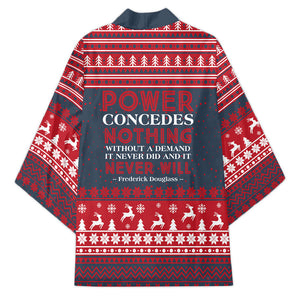 Frederick Douglass Christmas Kimono Power Concedes Nothing Quote Ugly Sweater Knitted Pattern