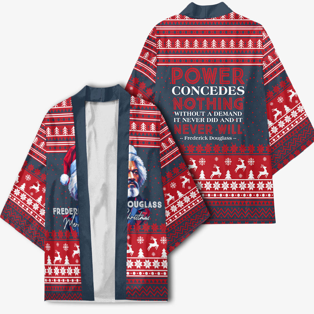 Frederick Douglass Christmas Kimono Power Concedes Nothing Quote Ugly Sweater Knitted Pattern