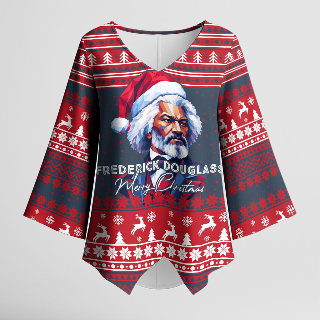 Frederick Douglass Christmas Kimono Sleeve Blouse Power Concedes Nothing Quote Ugly Sweater Knitted Pattern