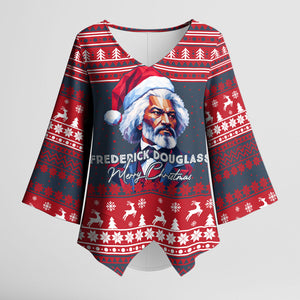 Frederick Douglass Christmas Kimono Sleeve Blouse Power Concedes Nothing Quote Ugly Sweater Knitted Pattern