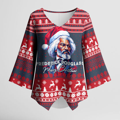Frederick Douglass Christmas Kimono Sleeve Blouse Power Concedes Nothing Quote Ugly Sweater Knitted Pattern
