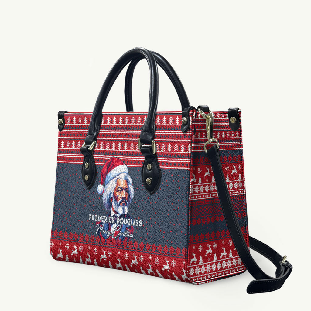 Frederick Douglass Christmas Leather Bag Power Concedes Nothing Quote Ugly Sweater Knitted Pattern