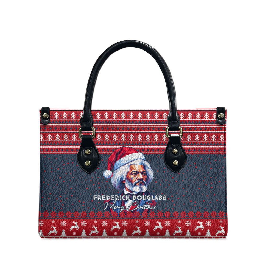 Frederick Douglass Christmas Leather Bag Power Concedes Nothing Quote Ugly Sweater Knitted Pattern