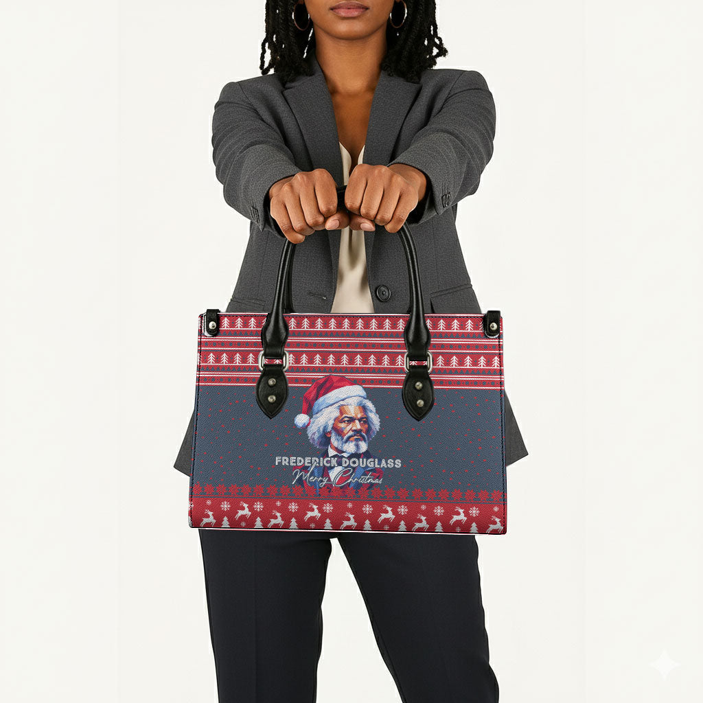 Frederick Douglass Christmas Leather Bag Power Concedes Nothing Quote Ugly Sweater Knitted Pattern