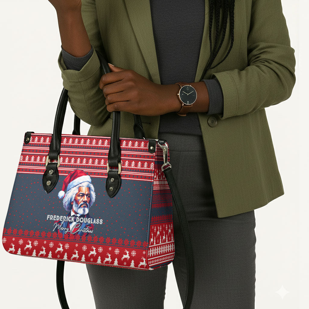 Frederick Douglass Christmas Leather Bag Power Concedes Nothing Quote Ugly Sweater Knitted Pattern