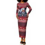 Frederick Douglass Christmas Long Sleeve Bodycon Dress Power Concedes Nothing Quote Ugly Sweater Knitted Pattern