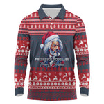 Frederick Douglass Christmas Long Sleeve Polo Shirt Power Concedes Nothing Quote Ugly Sweater Knitted Pattern