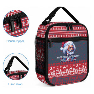 Frederick Douglass Christmas Lunch Bag Power Concedes Nothing Quote Ugly Sweater Knitted Pattern