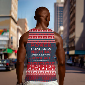 Frederick Douglass Christmas Men Tank Top Power Concedes Nothing Quote Ugly Sweater Knitted Pattern