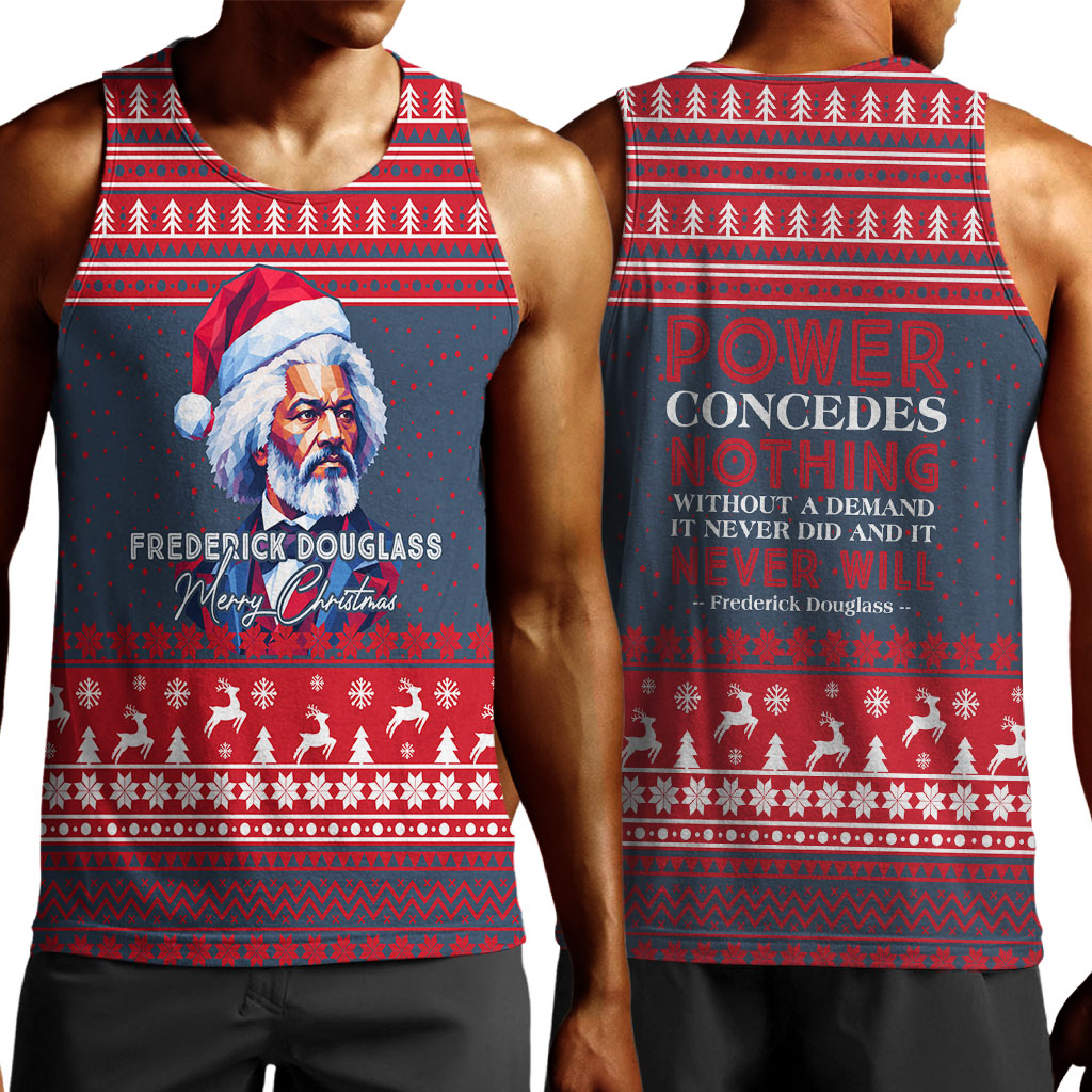 Frederick Douglass Christmas Men Tank Top Power Concedes Nothing Quote Ugly Sweater Knitted Pattern