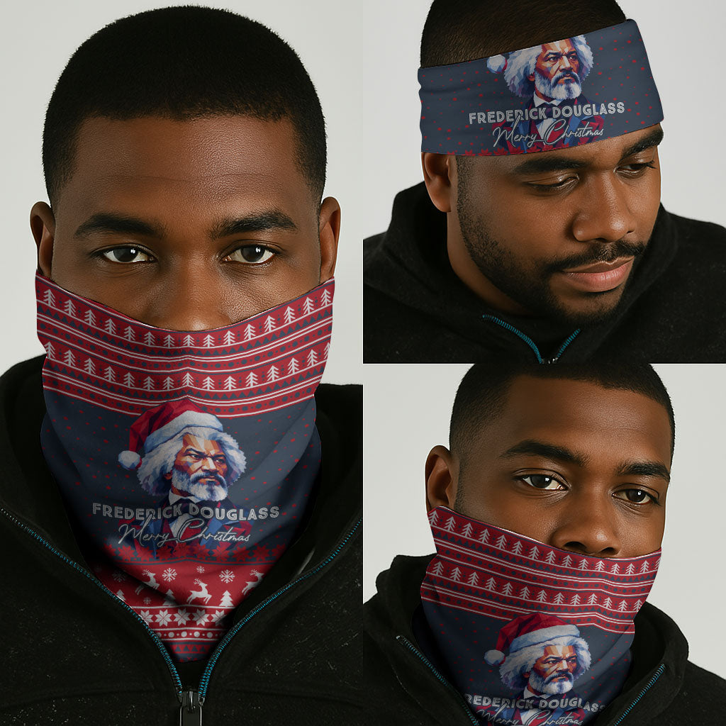 Frederick Douglass Christmas Neck Gaiter Power Concedes Nothing Quote Ugly Sweater Knitted Pattern