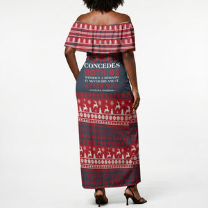 Frederick Douglass Christmas Off Shoulder Maxi Dress Power Concedes Nothing Quote Ugly Sweater Knitted Pattern