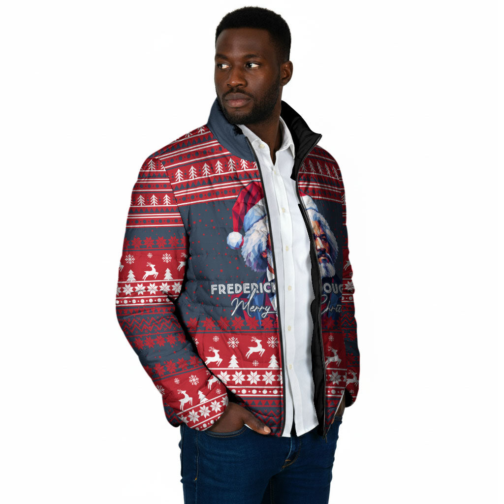 Frederick Douglass Christmas Padded Jacket Power Concedes Nothing Quote Ugly Sweater Knitted Pattern