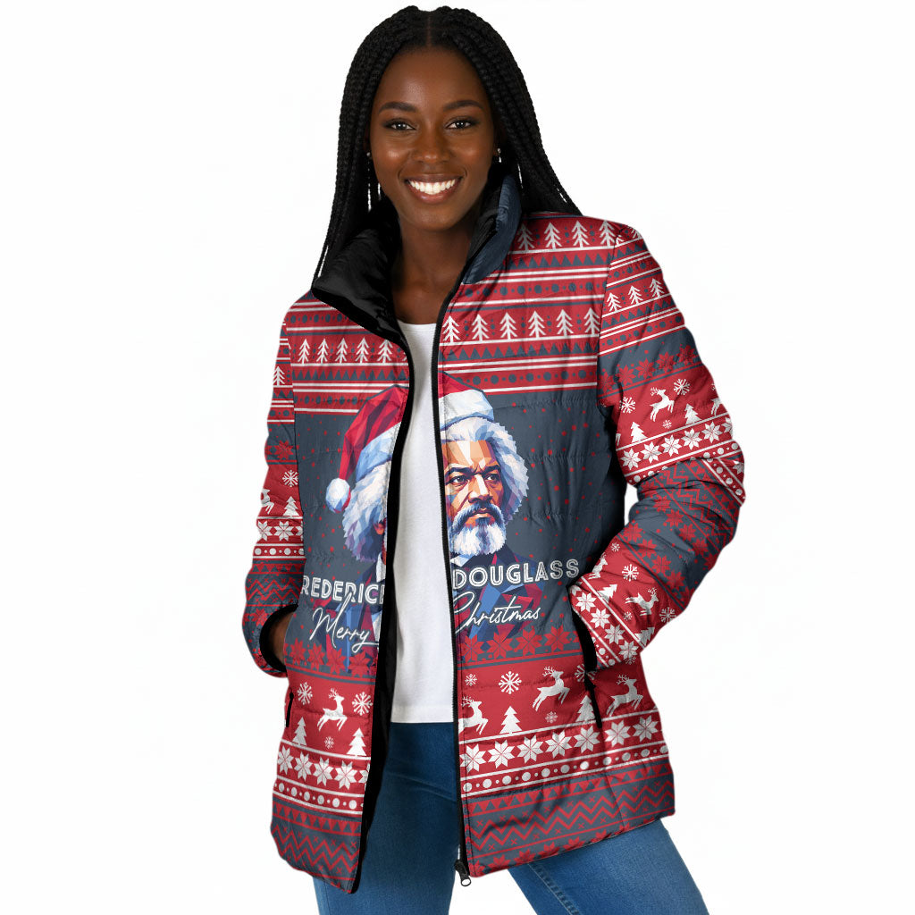 Frederick Douglass Christmas Padded Jacket Power Concedes Nothing Quote Ugly Sweater Knitted Pattern