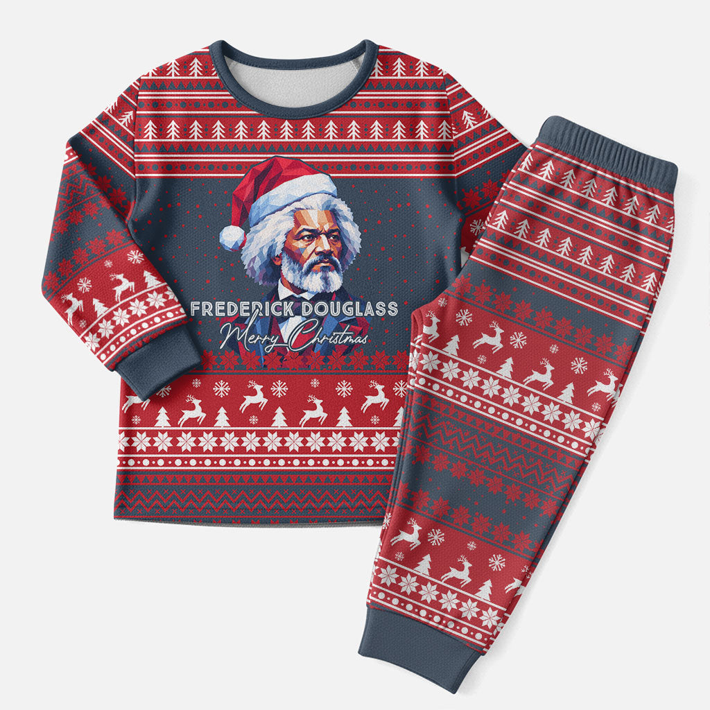 Frederick Douglass Christmas Pajama Set Power Concedes Nothing Quote Ugly Knitted Pattern