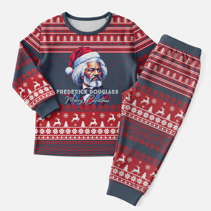 Frederick Douglass Christmas Pajama Set Power Concedes Nothing Quote Ugly Knitted Pattern