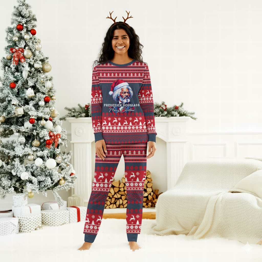 Frederick Douglass Christmas Pajama Set Power Concedes Nothing Quote Ugly Knitted Pattern