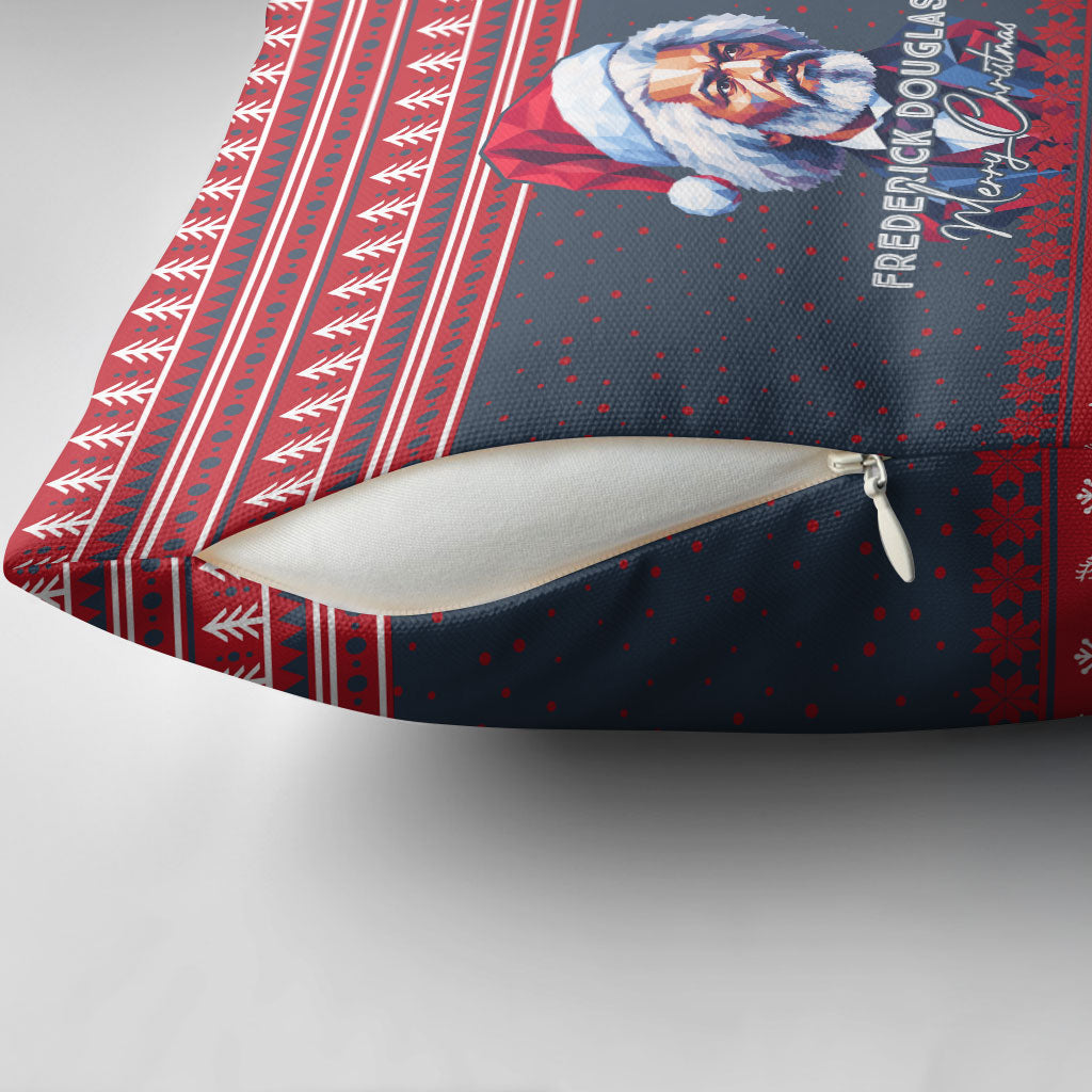 Frederick Douglass Christmas Pillow Cover Power Concedes Nothing Quote Ugly Sweater Knitted Pattern