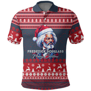 Frederick Douglass Christmas Polo Shirt Power Concedes Nothing Quote Ugly Sweater Knitted Pattern