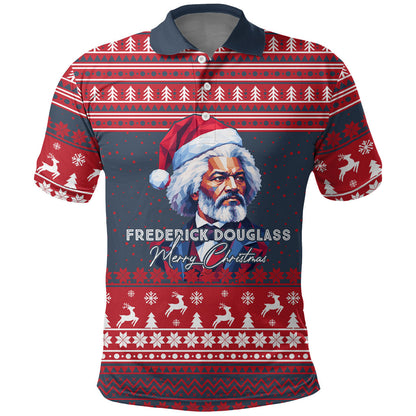 Frederick Douglass Christmas Polo Shirt Power Concedes Nothing Quote Ugly Sweater Knitted Pattern