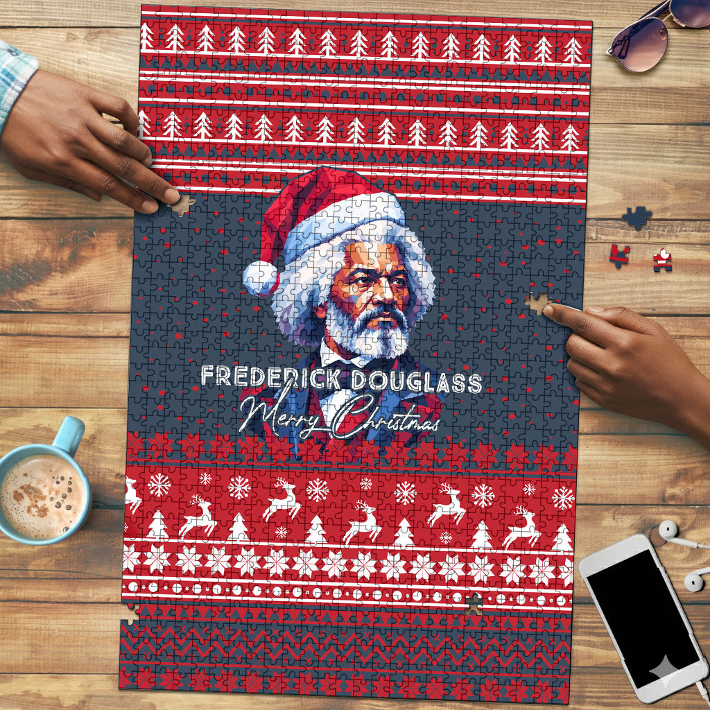 Frederick Douglass Christmas Puzzle Power Concedes Nothing Quote Ugly Sweater Knitted Pattern