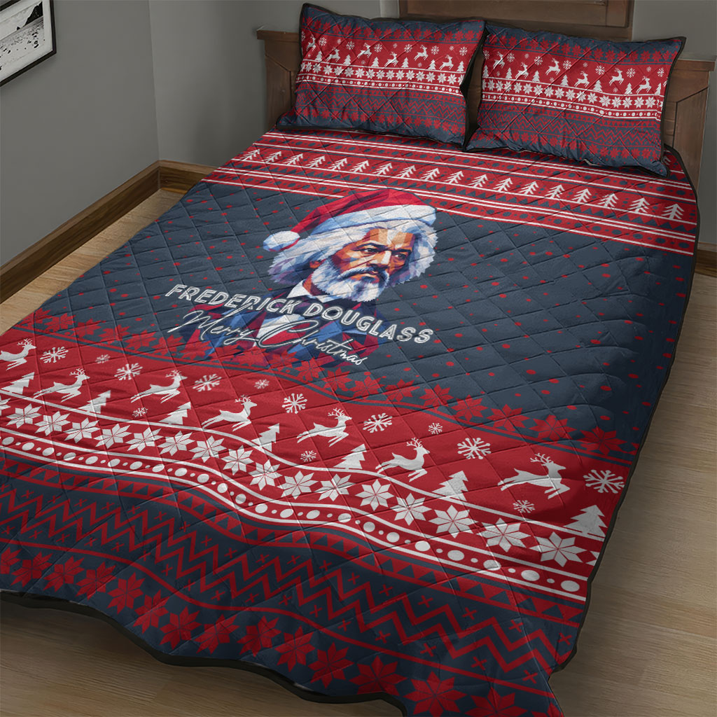 Frederick Douglass Christmas Quilt Bed Set Power Concedes Nothing Quote Ugly Sweater Knitted Pattern